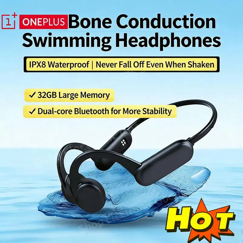 OnePlus Wireless Bone Conduction Headphones Bluetooth  Earphone Sport Swimming Bluetooth Compatible Headphone Hand-free With Mic